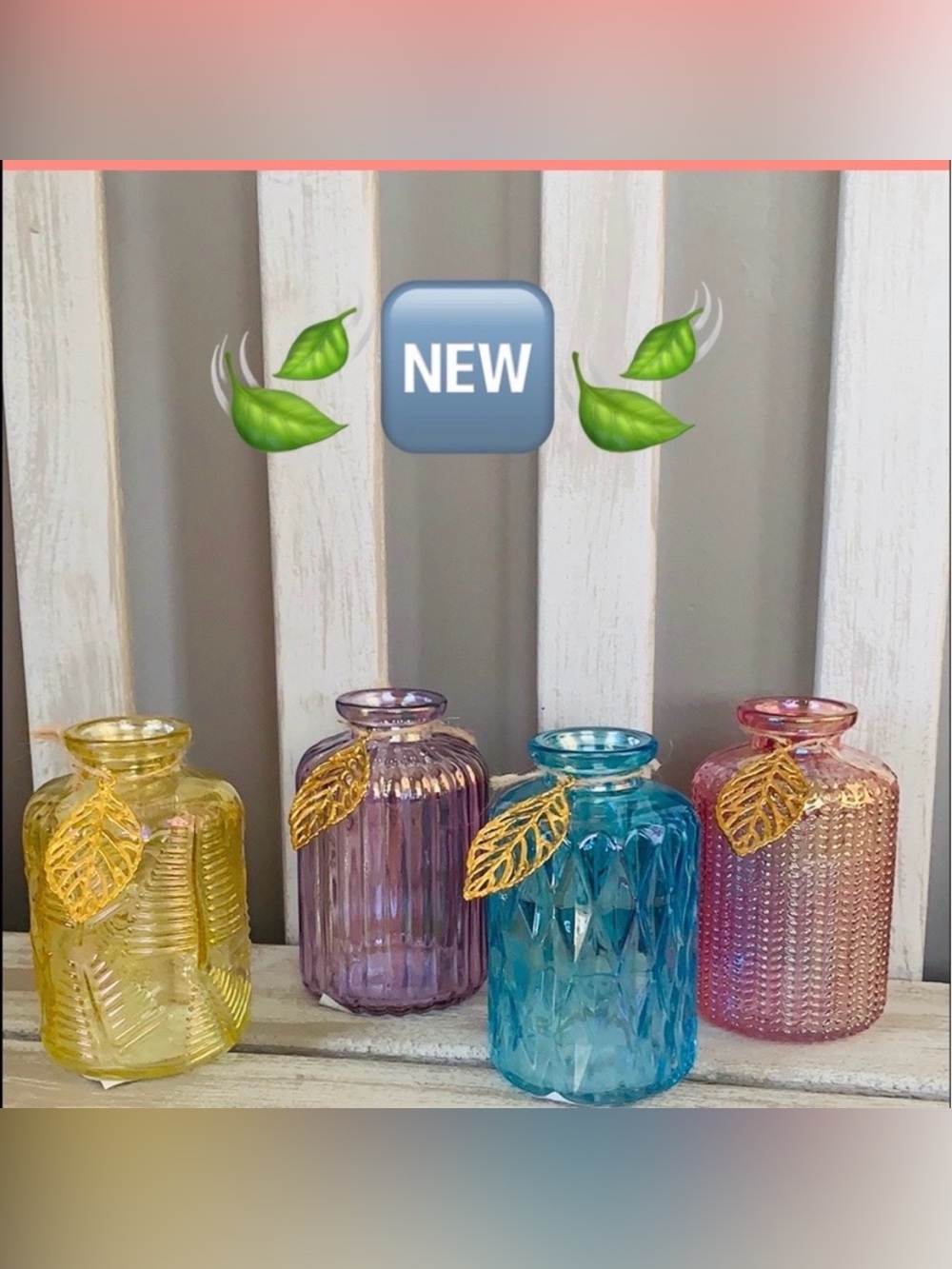 Lustre Candle Holder-Vases W/Carved Design🌸🆕🌸